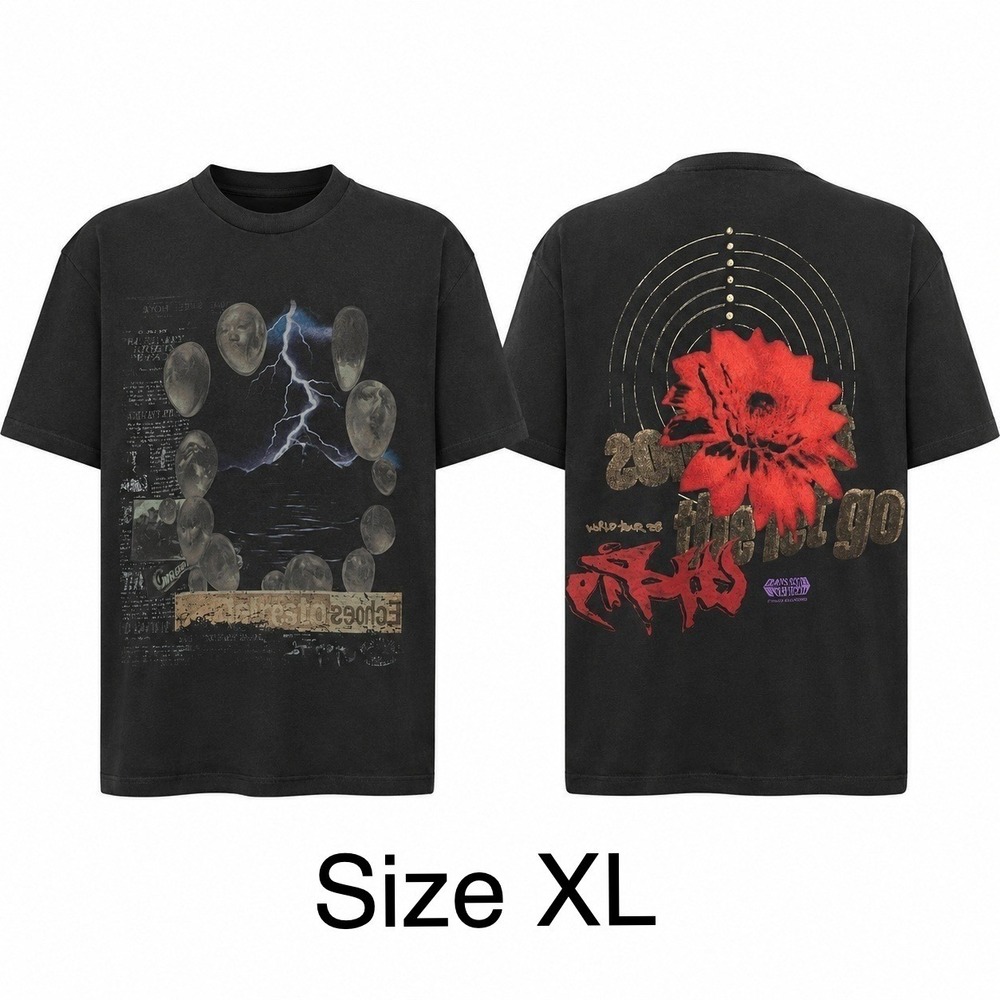 Travis Scott Utopia Circus Maximus Delresto Tour Tee Unisex XL Black Graphic 24